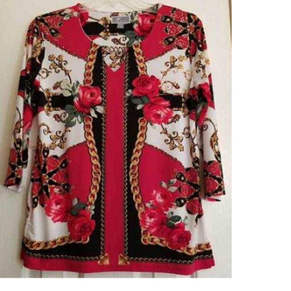 JM Collection Embellished Tunic - Picture 2 of 6
